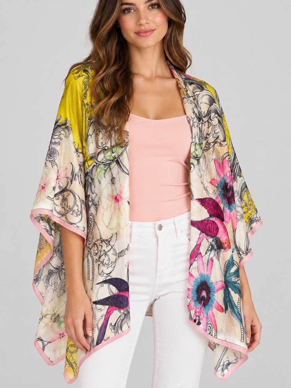 Ted Baker Passion Flower Cape Scarf NEW / Stunning colors!